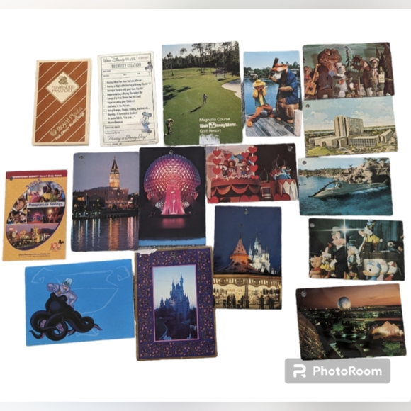 Vintage Walt Disney World ephemera lot 1978 early 2000 postcards Y2K - Picture 1 of 6